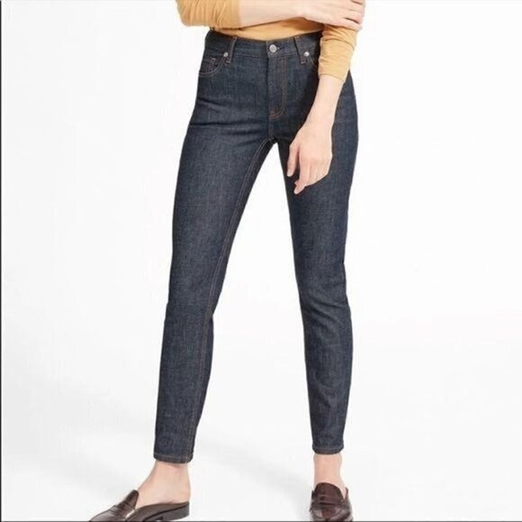 NWT Everlane Mid Rise Skinny Jean in Dark Indigo Casual Everyday Sz 26 - Picture 2 of 16